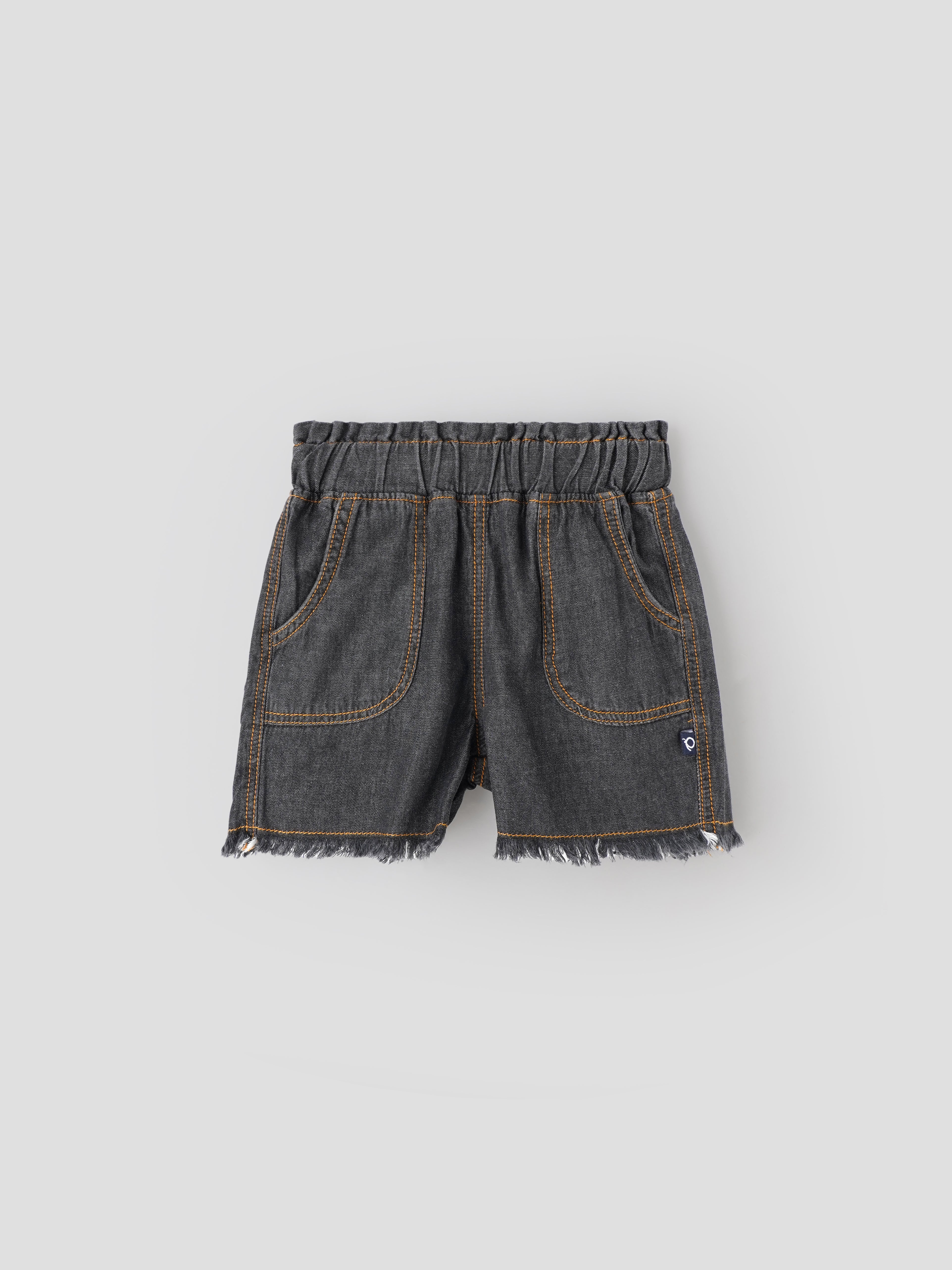 Popees Adorable Denim Shorts with Frilly Raw-Edge (3-36 Months