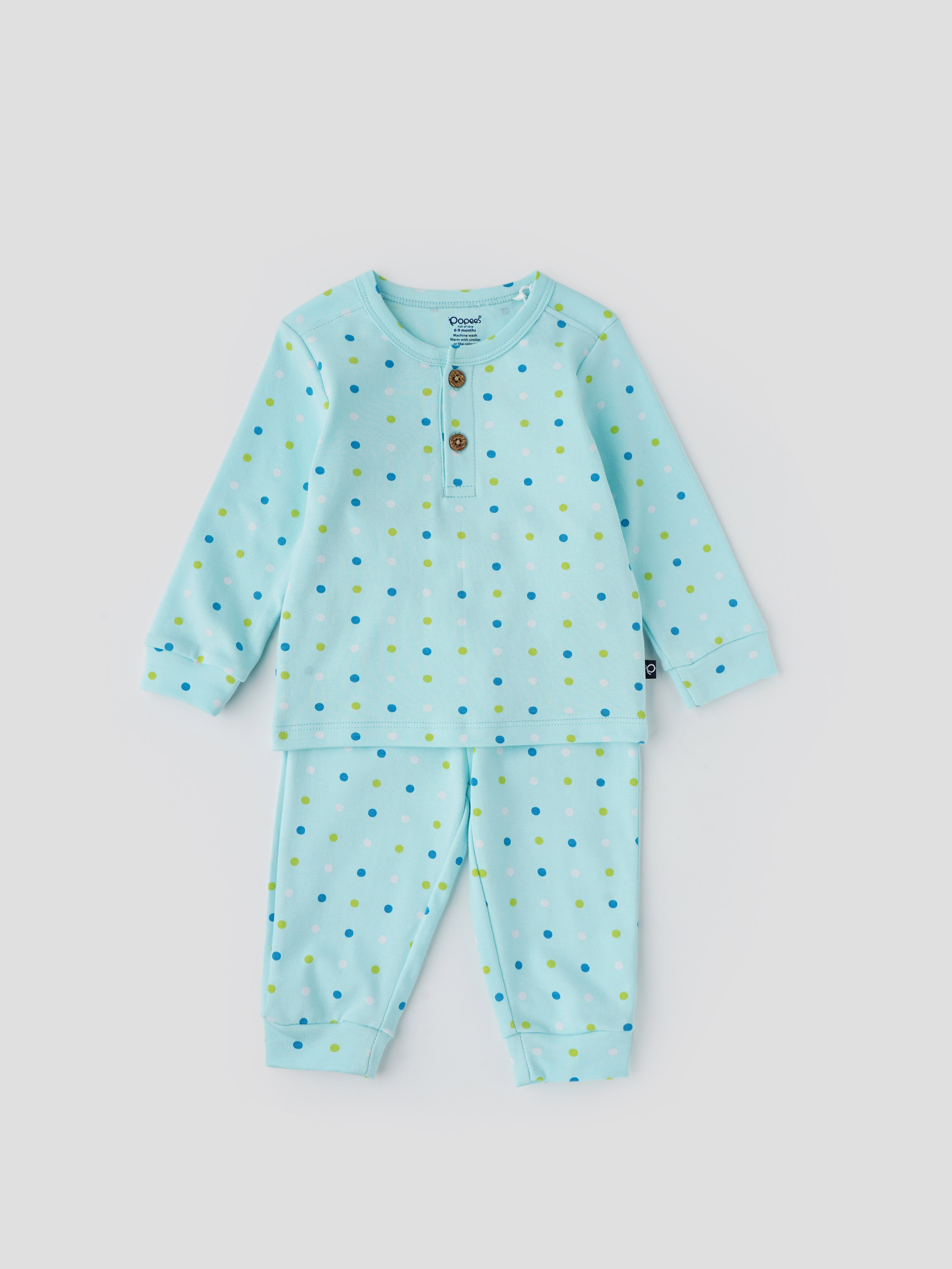 Popees Printed Full Sleeve Nightwear Set (3–36 Months) for Boys