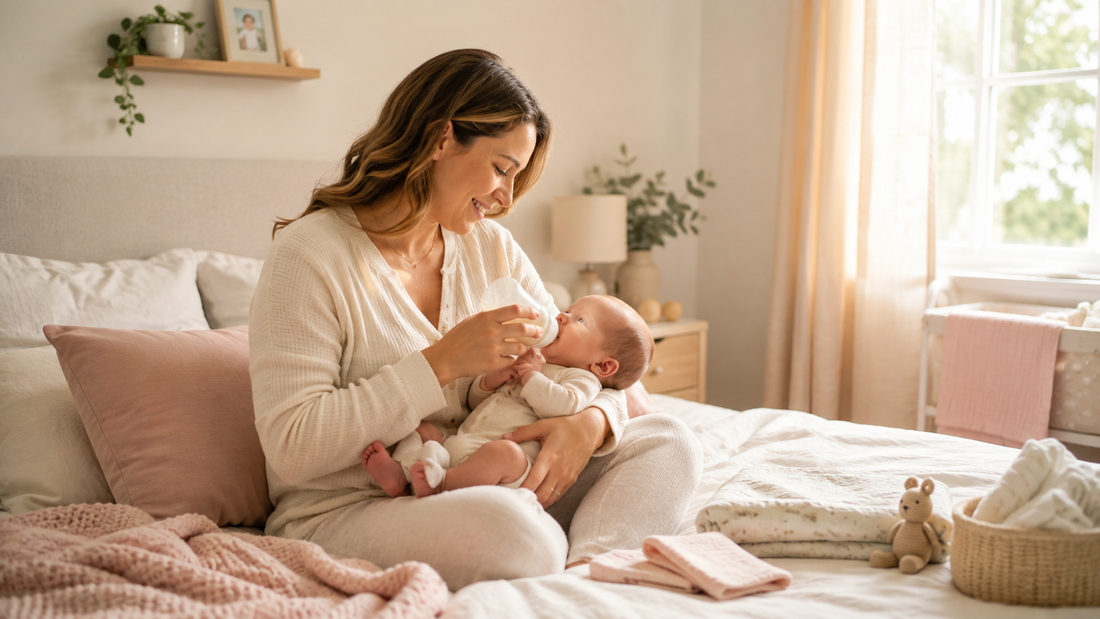 Mother feeding her newborn baby.