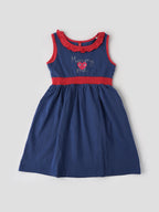 Trendy Chest Printed Sleeveless Dress for Girls