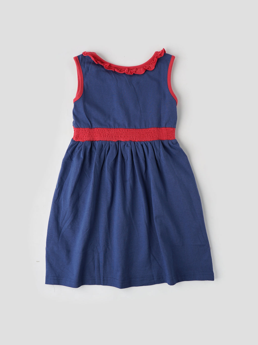 Trendy Chest Printed Sleeveless Dress for Girls