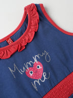 Trendy Chest Printed Sleeveless Dress for Girls