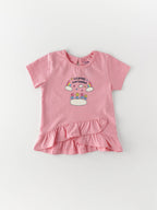 Popees Half Sleeve Chest Printed Top (3–36 Months) for Girls
