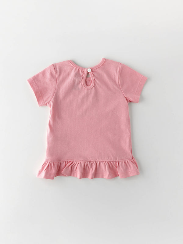 Popees Half Sleeve Chest Printed Top (3–36 Months) for Girls