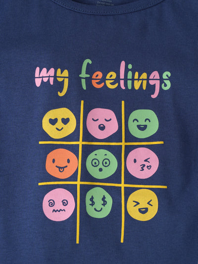 Popees Half Sleeve Front Printed (1–8 Years) Fashionable Cropped Top for Girls