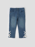 Popees Stylish Lace Detail Denim Jeans (1–8 Years) for Girls