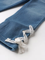 Popees Stylish Lace Detail Denim Jeans (1–8 Years) for Girls