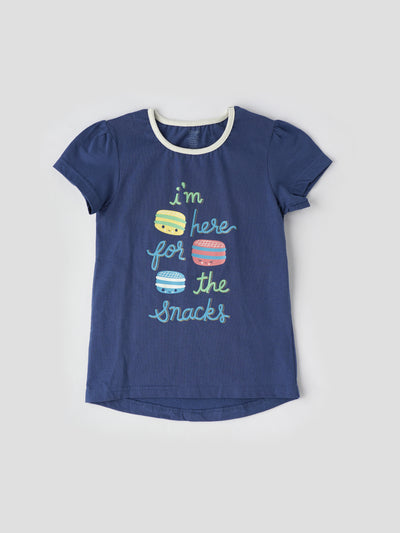 Popees Short Sleeve Front Printed (1–8 Years) Soft and Comfortable Top for Girls