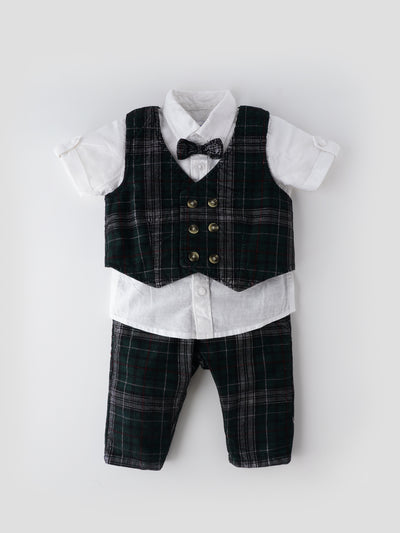 Popees Elegant Party-Wear Co-ord Set with Bow Tie (3–36 Months) for Boys