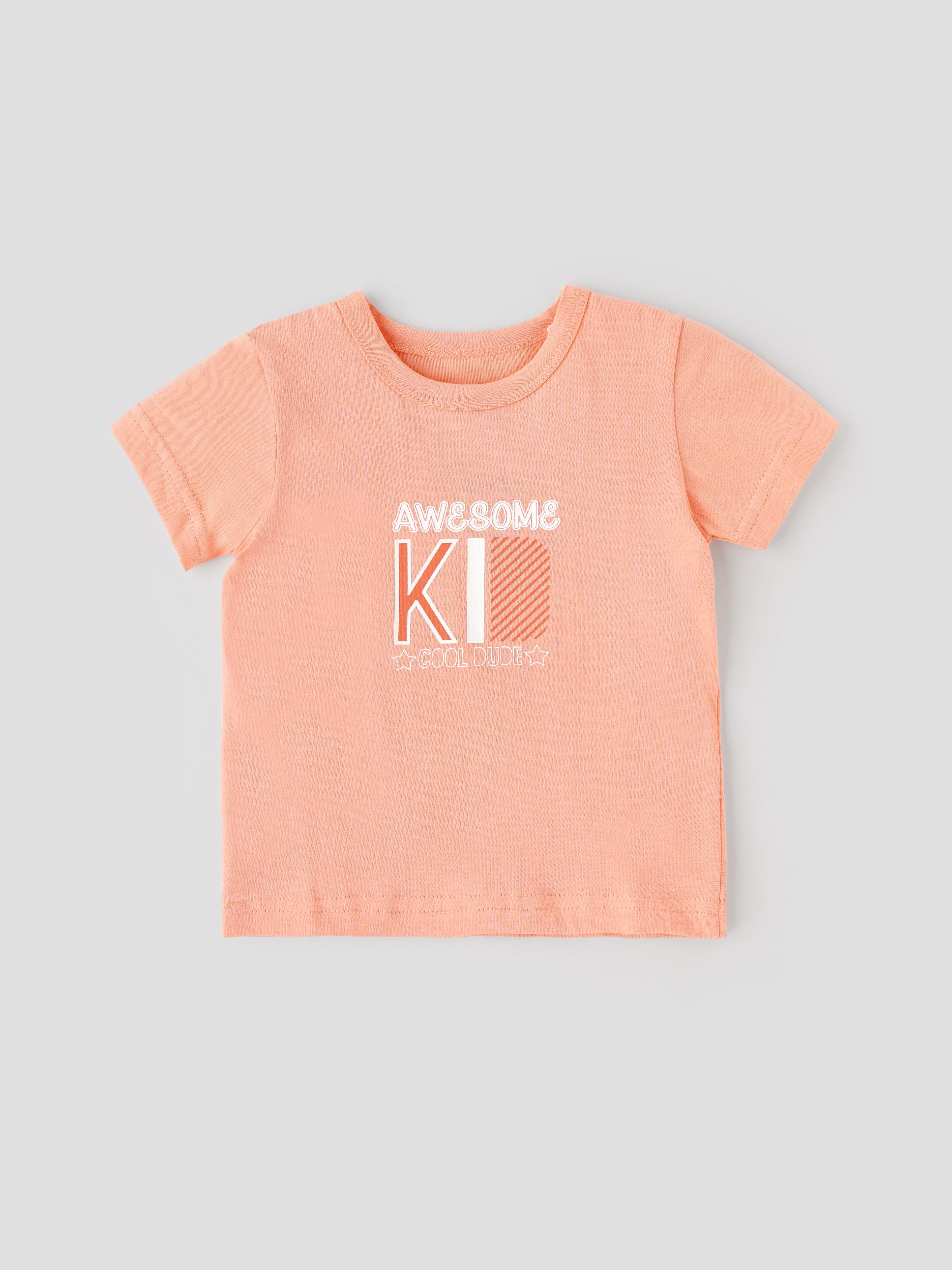 Popees Half Sleeve Chest Printed T Shirt (1-8 Years) for Boys