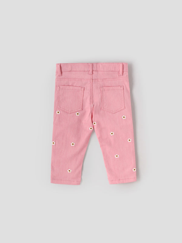 Popees Trendy & Comfy Flower Printed Denim Pants (1-8 Years) for Girls