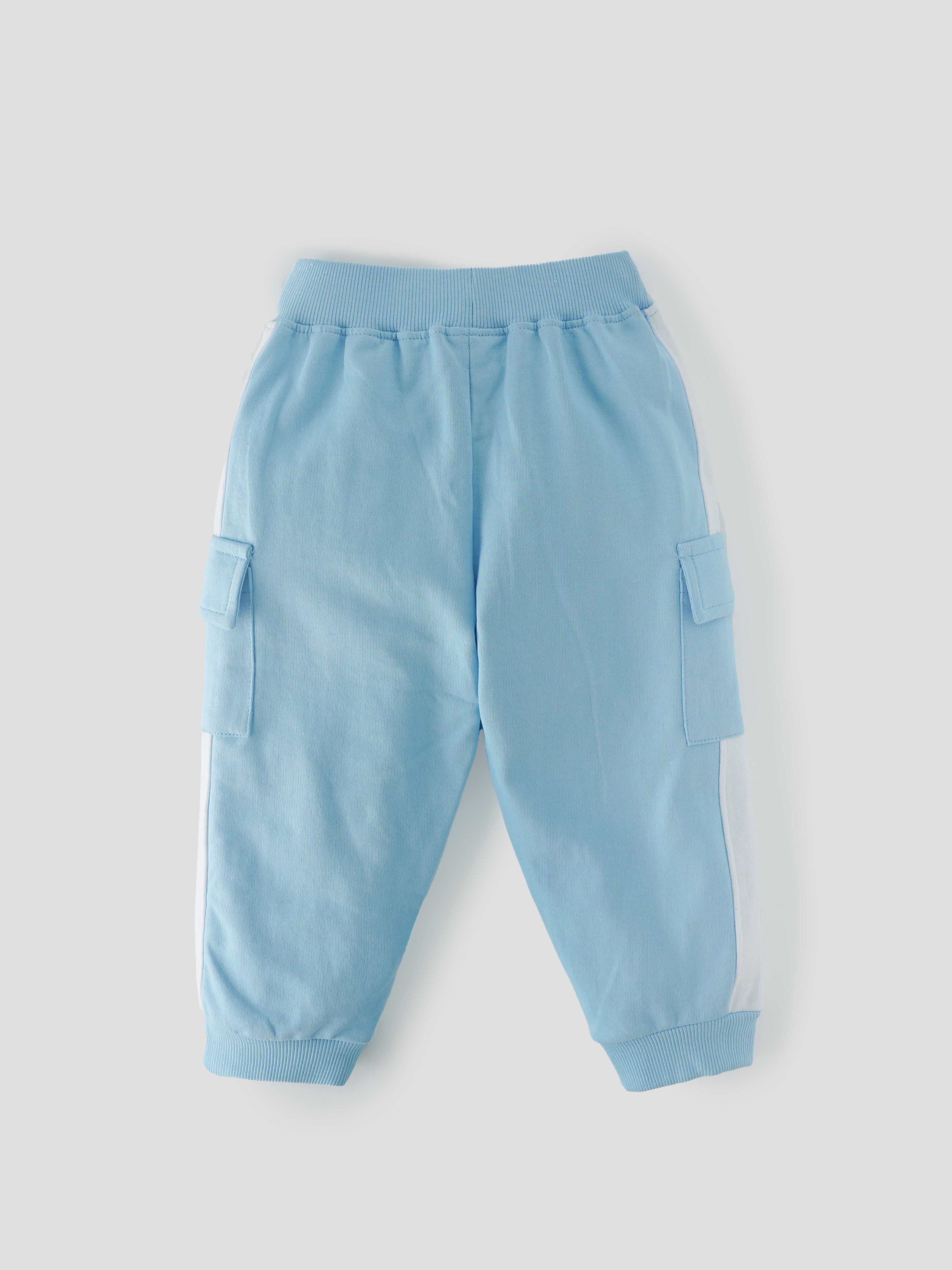 Popees Baby  Girls  Cotton Jogger Pants| Sky Blue| 1-8 Years
