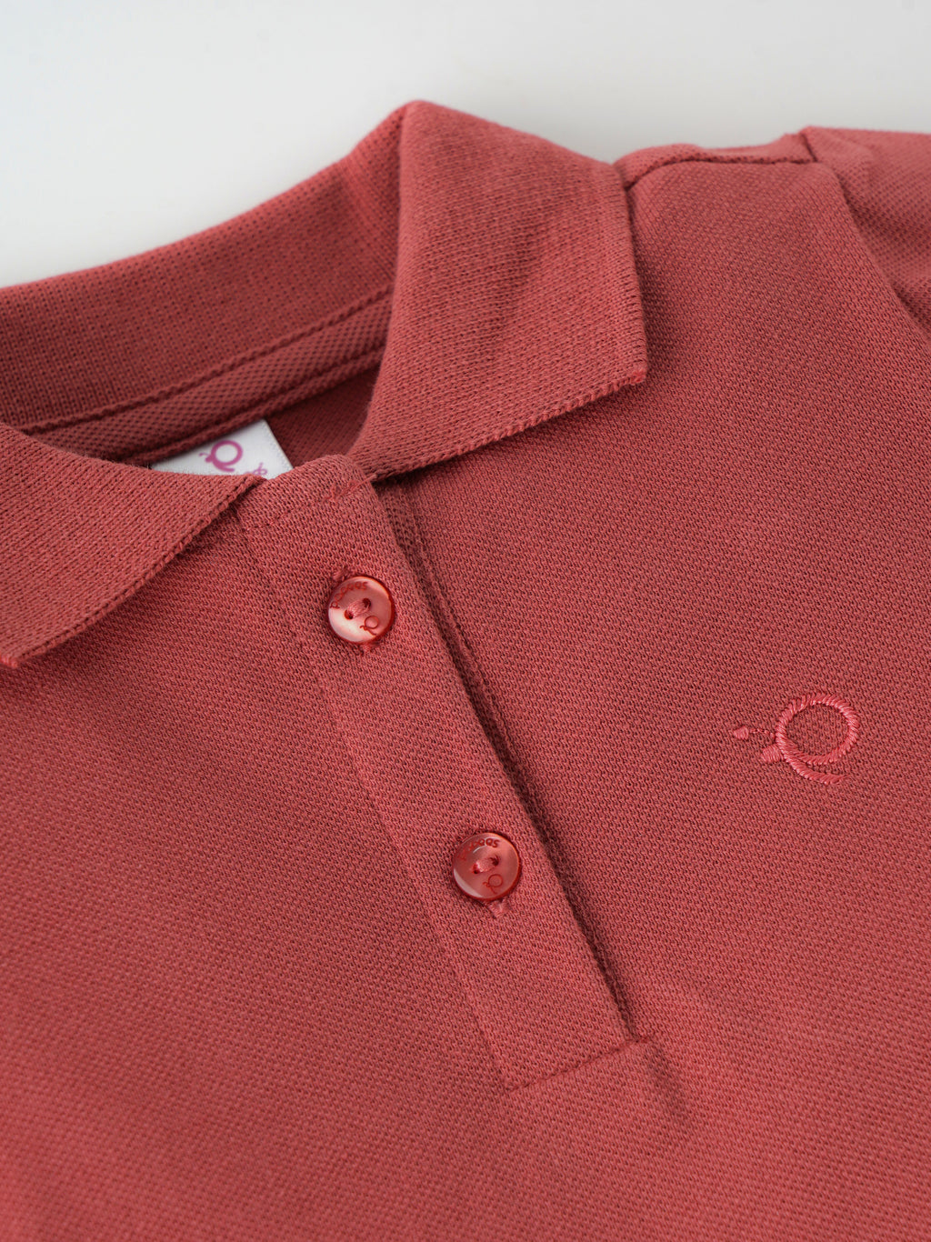 Popees Baby Girls Short Sleeve Cotton Polo T-Shirt| Rust Pink| 1-8 Years