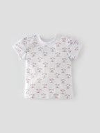 Popees Baby Girls Short Sleeve Cotton T-Shirt| White| 1-8 Years