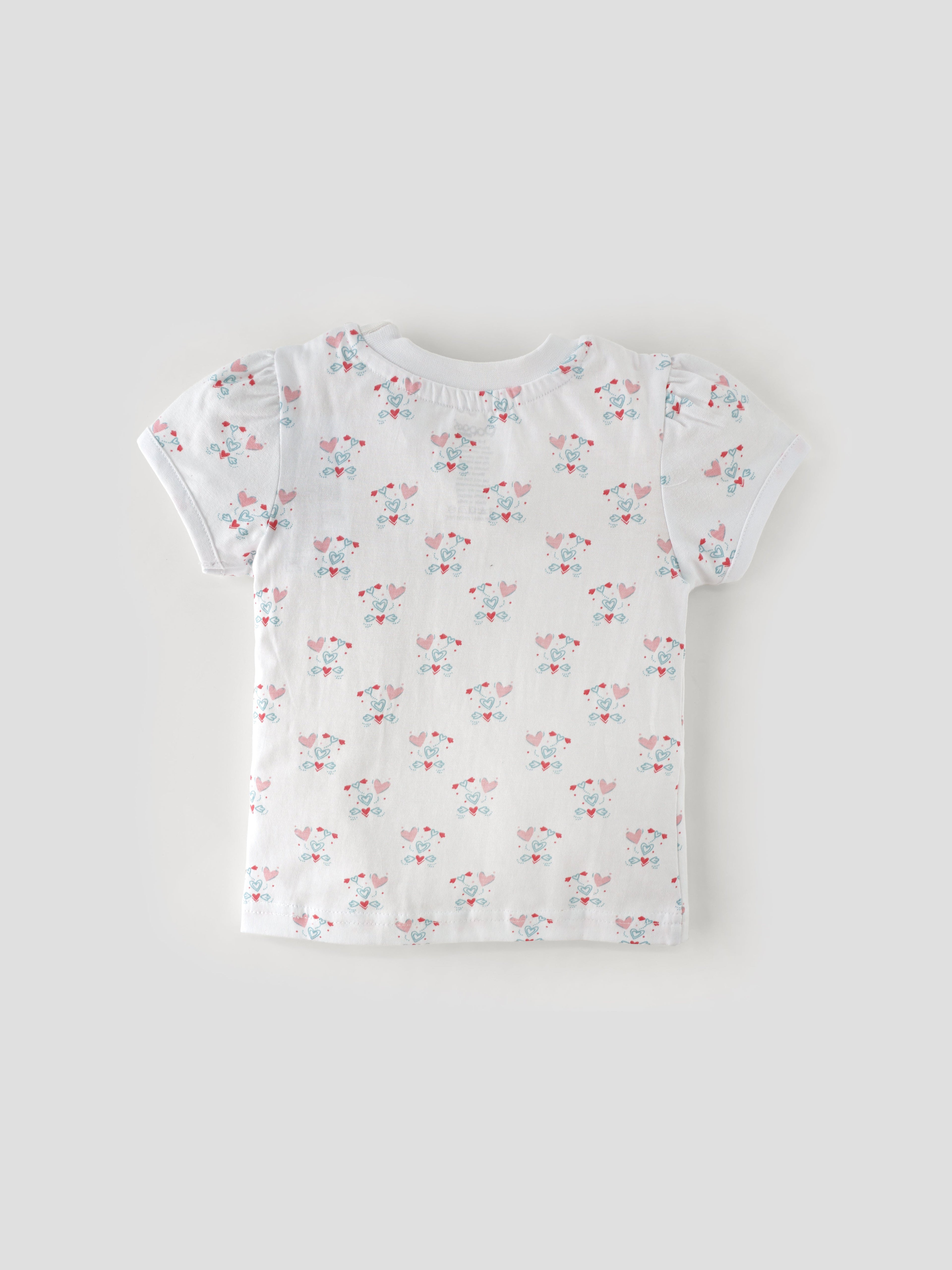 Popees Baby Girls Short Sleeve Cotton T-Shirt| White| 1-8 Years