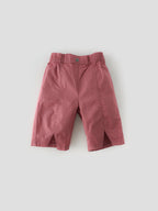 Popees Baby Girls Cotton 3/4 Shorts| Rust Pink| 1-8 Years