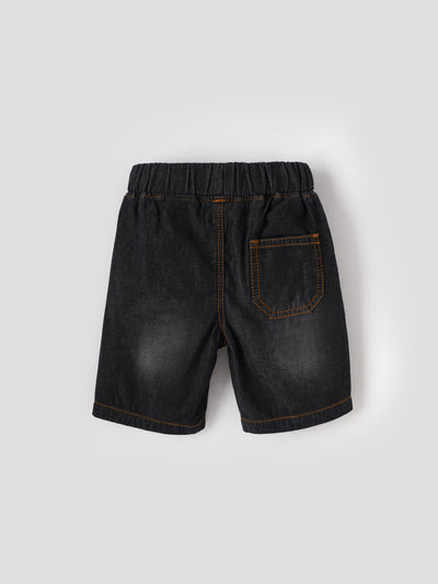 Popees Stylish Comfortable Everyday Wear with Embroidery Black Shorts(3-36 Months)for Baby Boys