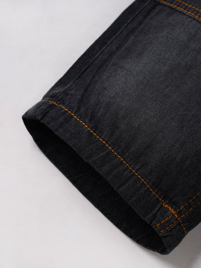 Popees Stylish Comfortable Everyday Wear with Embroidery Black Shorts(3-36 Months)for Baby Boys