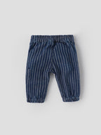 Popees Baby Boys Striped Denim Jogger Pants| 3 Months–36 Months