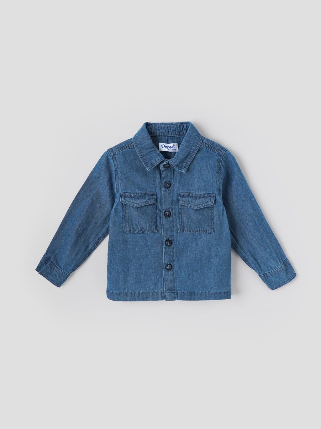 Popees Baby Boys Full Sleeve Denim Shirt| Blue| 3-36 Months