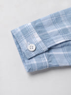 Popees Baby Boys Checked Hooded Shirt| Blue| 3-24 Months