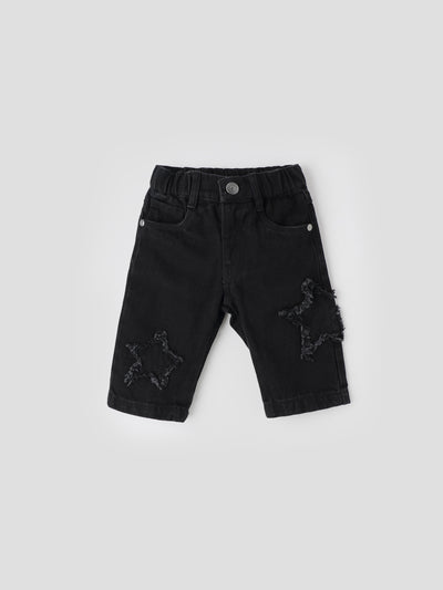 Popees Stylish Black Denim with Star Embroidery (3-36 Months) for Girls