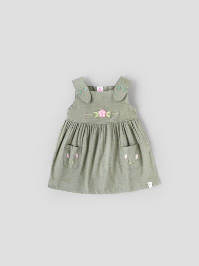 Popees Beautiful & Stylish Floral Embroidered Sleeveless Dress (3-36 Months)for Baby Girls
