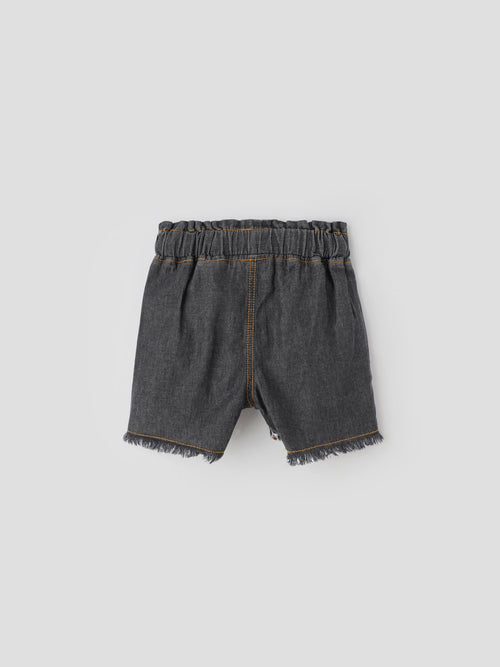 Popees Adorable Denim Shorts with Frilly Raw-Edge (3-36 Months) for Girls