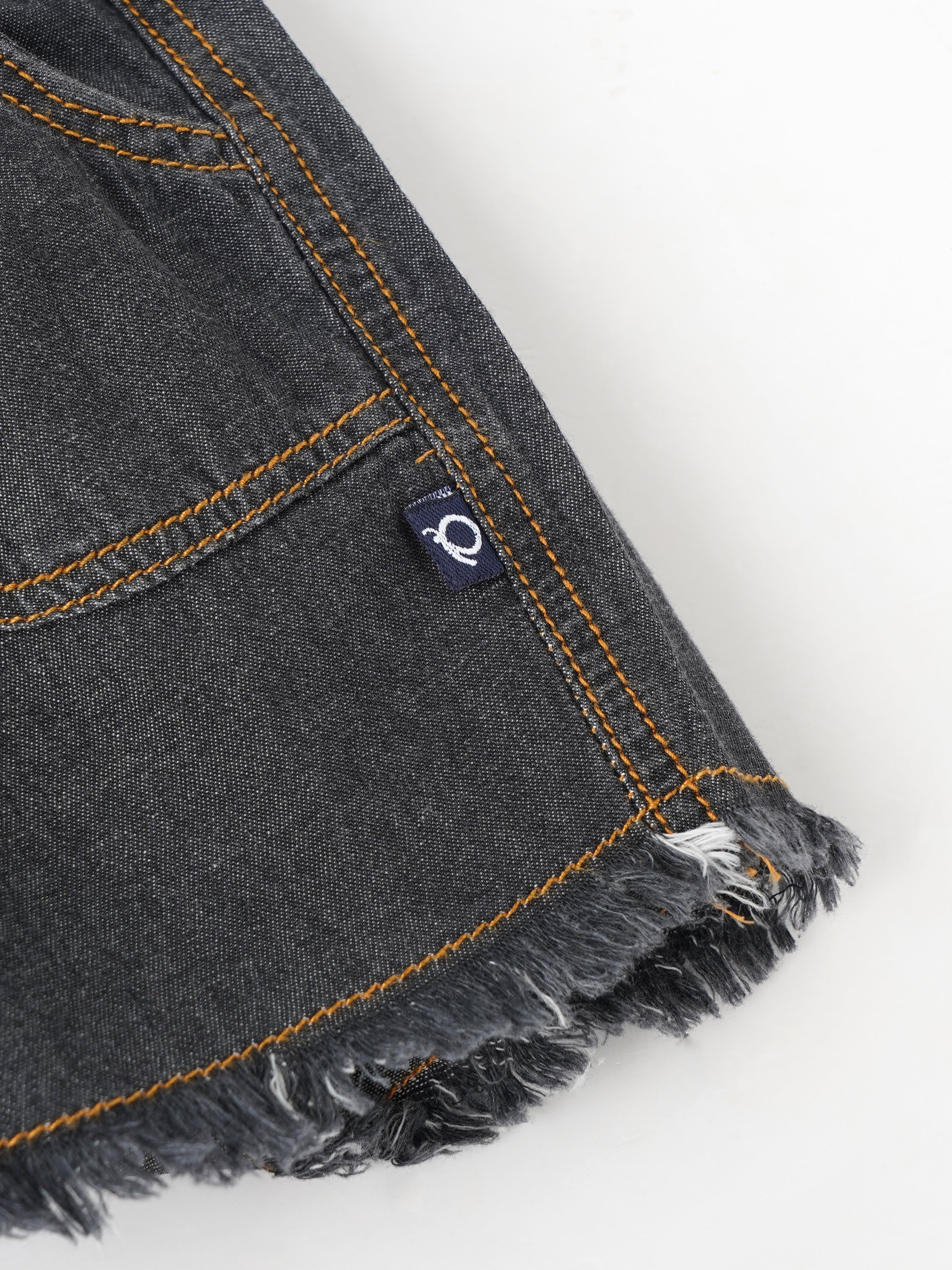 Popees Adorable Denim Shorts with Frilly Raw-Edge (3-36 Months) for Girls