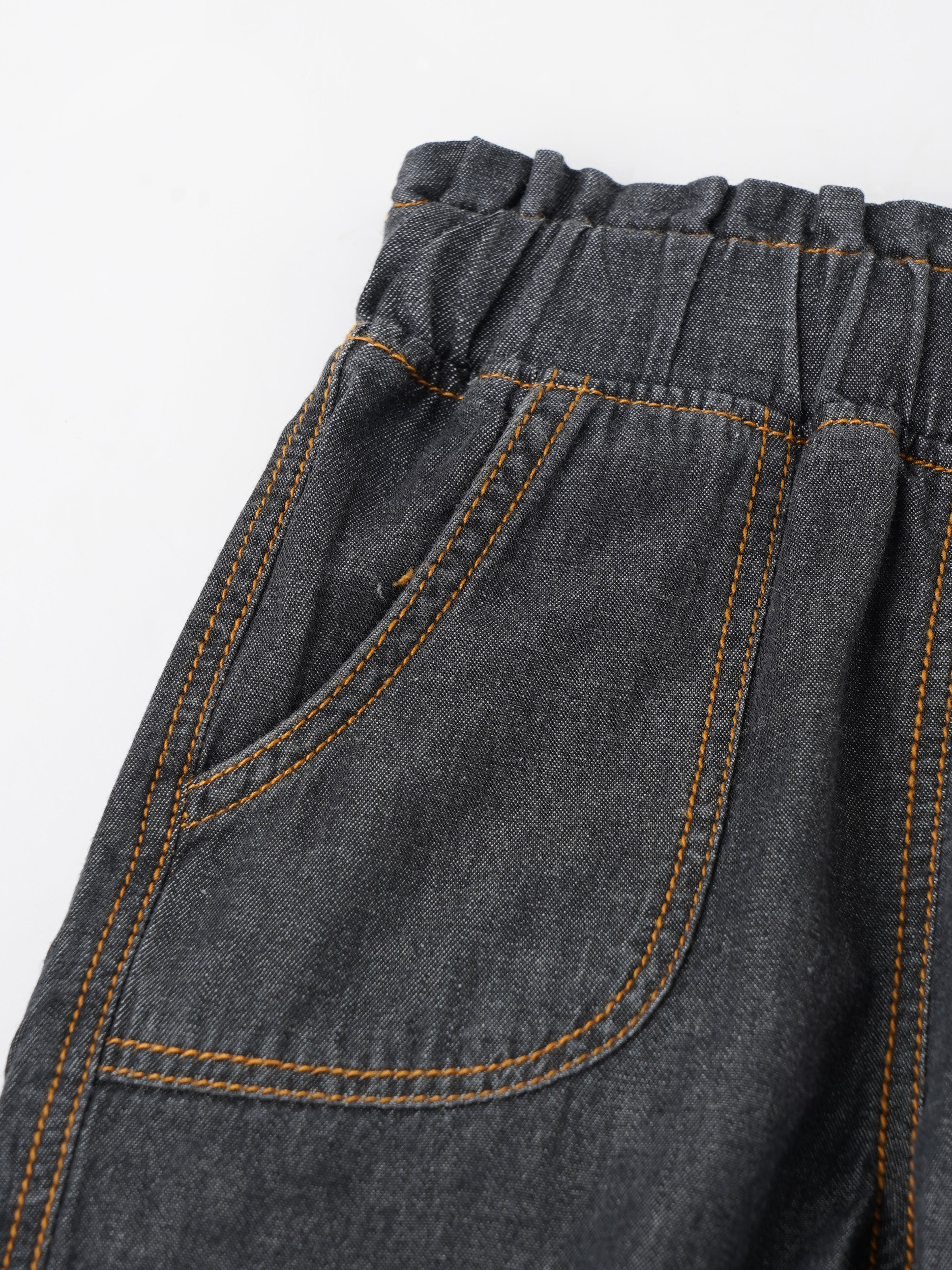 Popees Adorable Denim Shorts with Frilly Raw-Edge (3-36 Months) for Girls