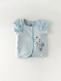 Popees Short Sleeve Printed Front Open Jhabla Top (3–36Months) for Baby Girls