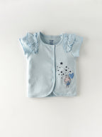 Popees Short Sleeve Printed Front Open Jhabla Top (3–36Months) for Baby Girls