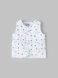 Popees Printed Front Open Sleeveless Jhabla (0–6 Months) for Babies
