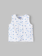 Popees Printed Front Open Sleeveless Jhabla (0–6 Months) for Babies