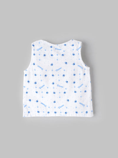 Popees Printed Front Open Sleeveless Jhabla (0–6 Months) for Babies