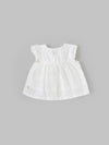 Popees Soft & Stylish Infant White Front-Open Top (0–9 Months) for Baby Girls