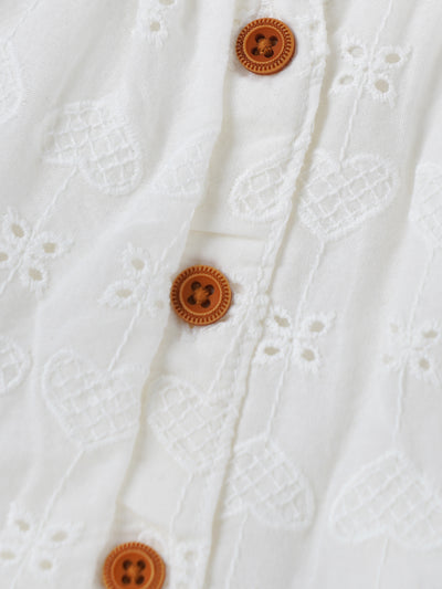 Popees Soft & Stylish Infant White Front-Open Top (0–9 Months) for Baby Girls