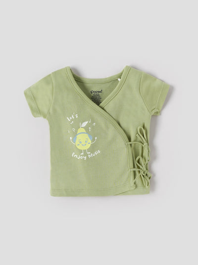 Popees Baby Care Cute Melody Cotton Wrap Jhabla Top (0-6 M)for Newborn Babies
