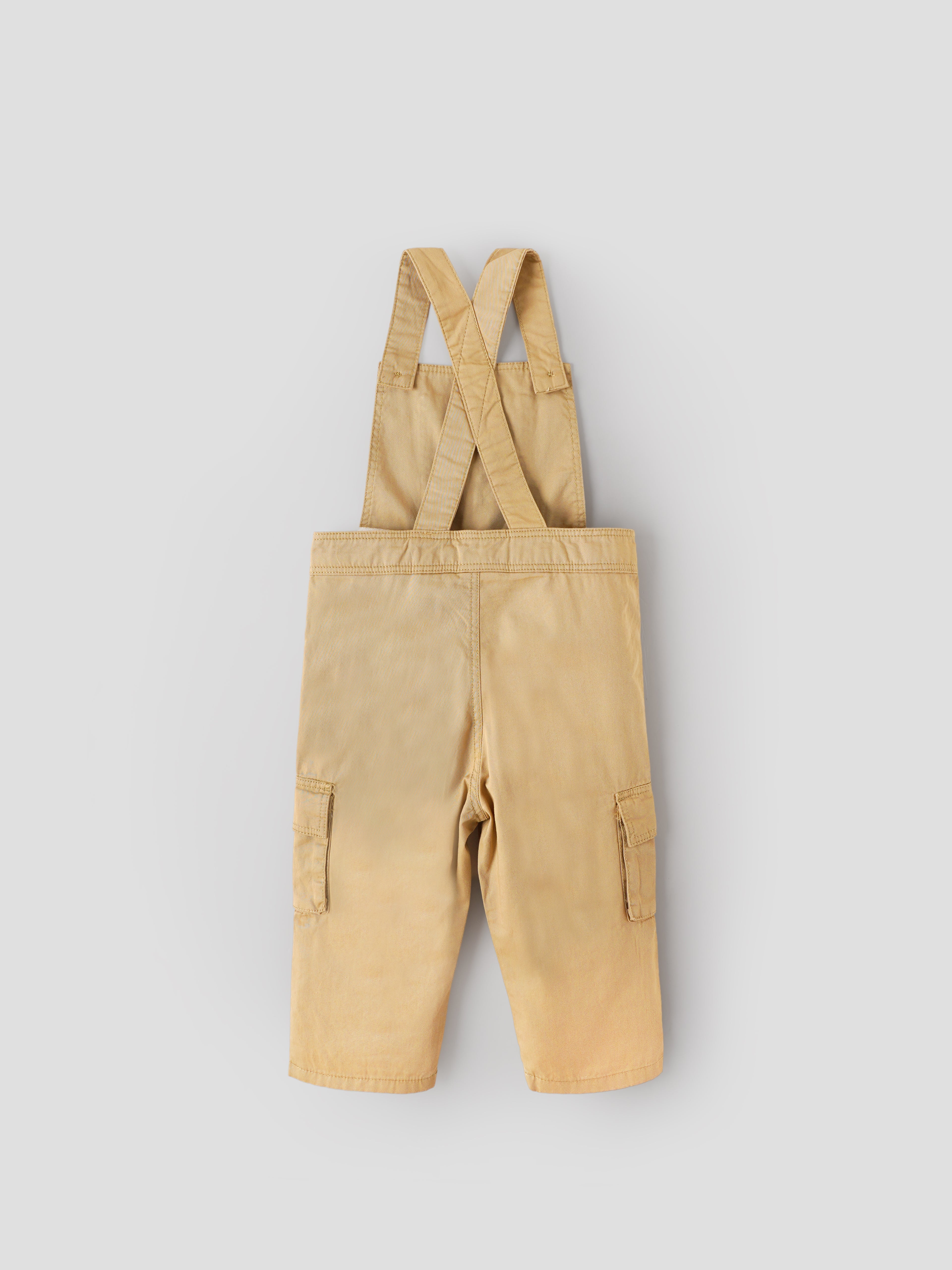 Popees Baby Boys Denim Dungaree Top | Beige | 1-6 Years