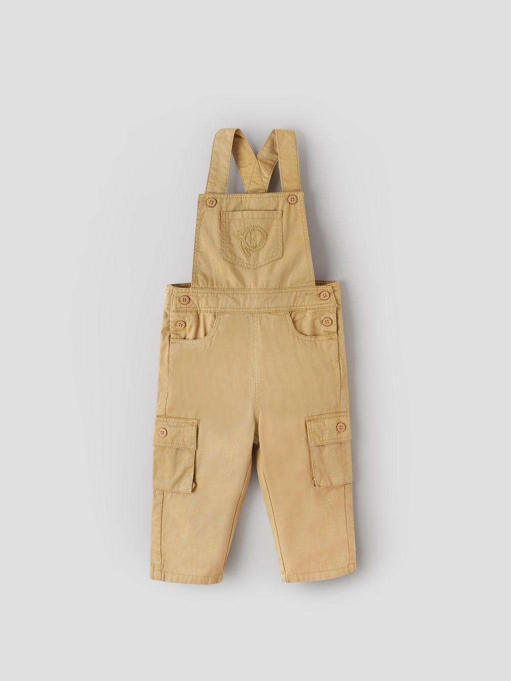 Popees Baby Boys Denim Dungaree Top | Beige | 1-6 Years