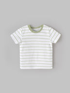 Popees Boys Striped Cotton T-Shirt | White | 1-8 Years