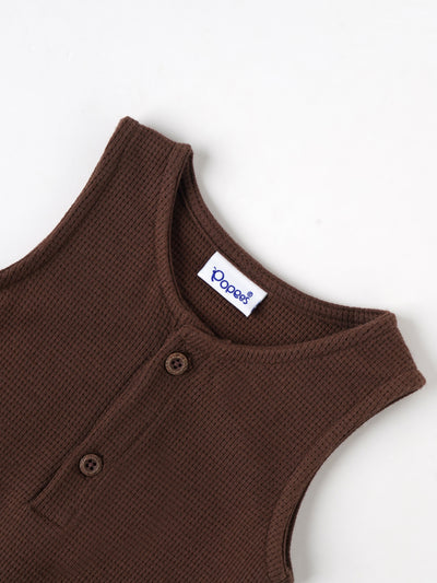 Popees Layered Look Ribbed Dungaree Set (3-24 Months) for Baby Boys