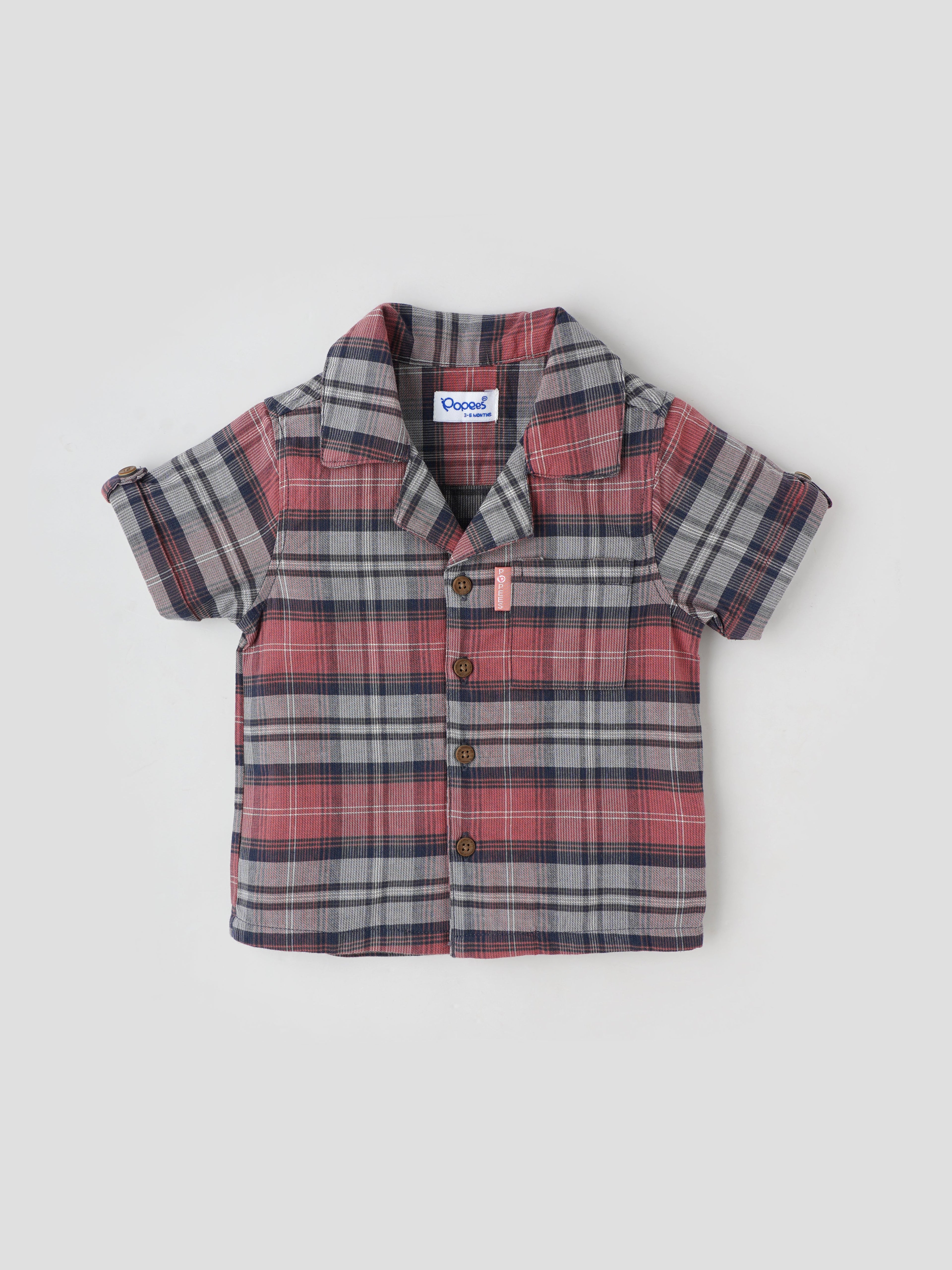 Popees Cute & Comfortable Lightweight Checked Shirt(3–36 Months) for Baby Boys