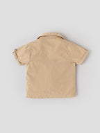 Popees Baby Boy Cotton Shirt | Beige Half Sleeve Casual Shirt for 3-24 Months
