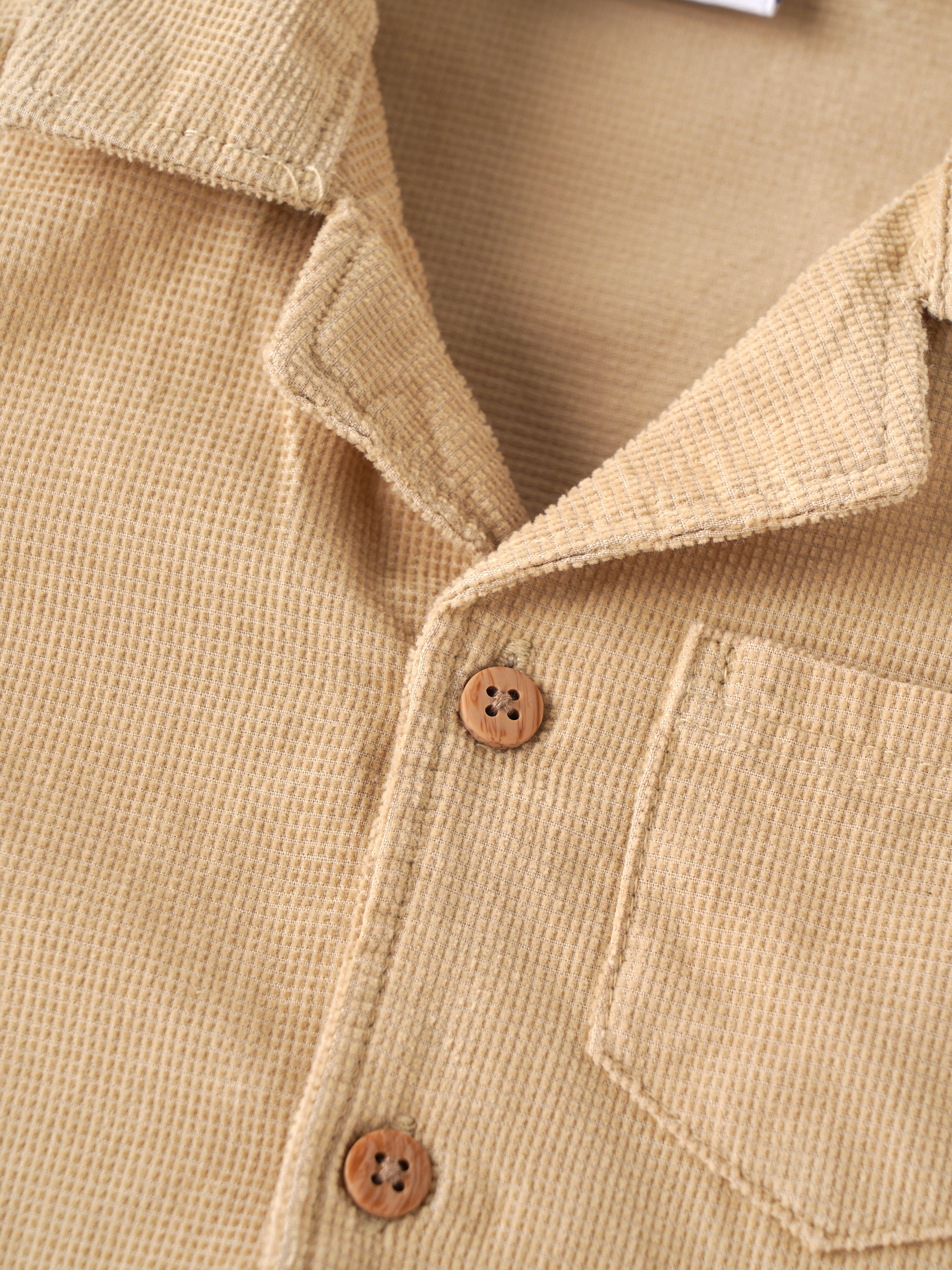 Popees Baby Boy Cotton Shirt | Beige Half Sleeve Casual Shirt for 3-24 Months
