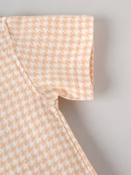 Popees Baby Boys Checked Cotton Shirt | Peach Half Sleeve Collared Casual Shirt | 3-24 Month