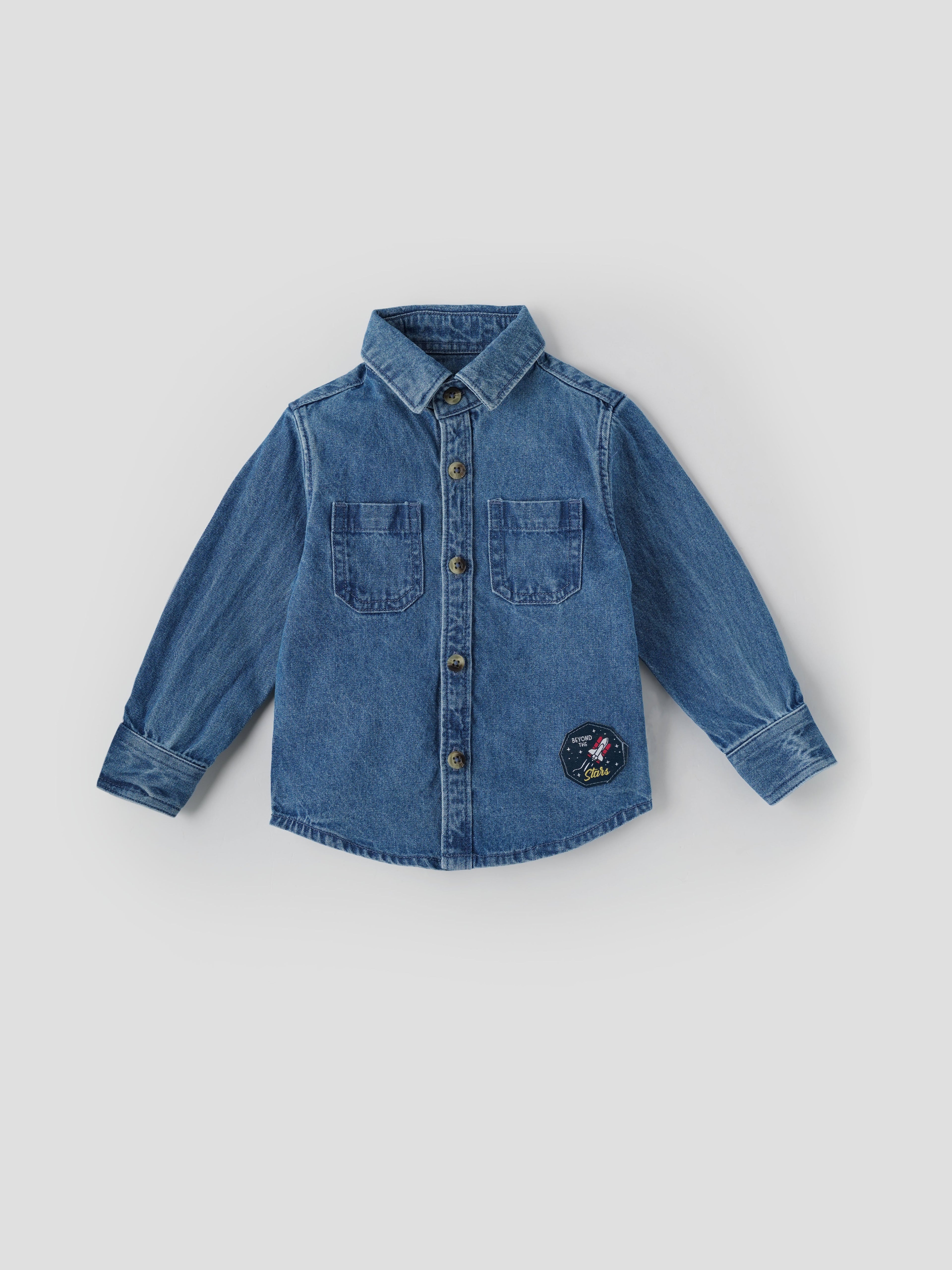 Popees Stylish Denim Full Sleeve shirt (3-36 Months) for Boys