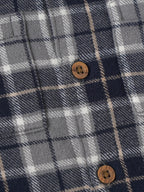 Popees Baby Boys Short Sleeve Cotton Shirt| Grey & Navy| 3-24 Months