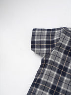 Popees Baby Boys Short Sleeve Cotton Shirt| Grey & Navy| 3-24 Months
