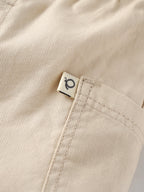 Popees Baby Boy Cotton Shorts | Beige Elastic Waist Casual Shorts with Side Pockets for 3-24 Months